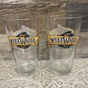 SweetWater Brewing Company Pint Glass Set of 2 Rainbow Trout Logo Beer Glasses